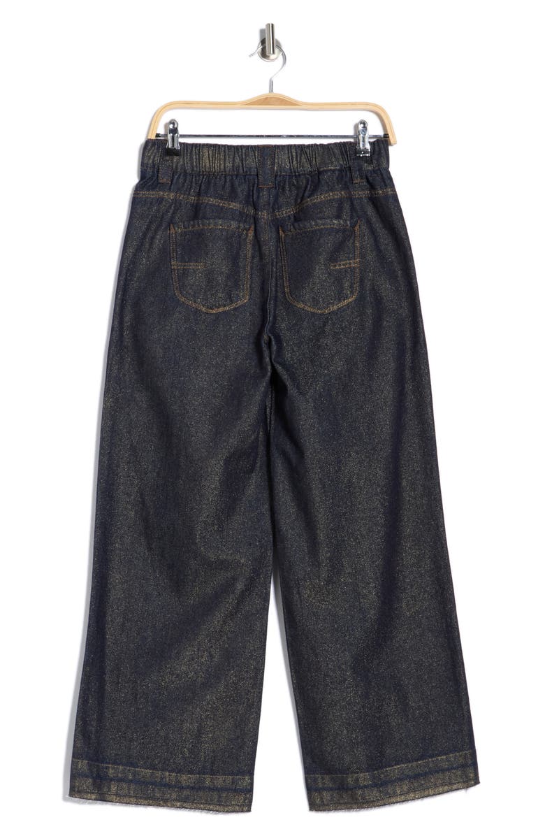 Democracy Cinch Waist Raw Ankle Wide Leg Jeans, Alternate, color, Indigo