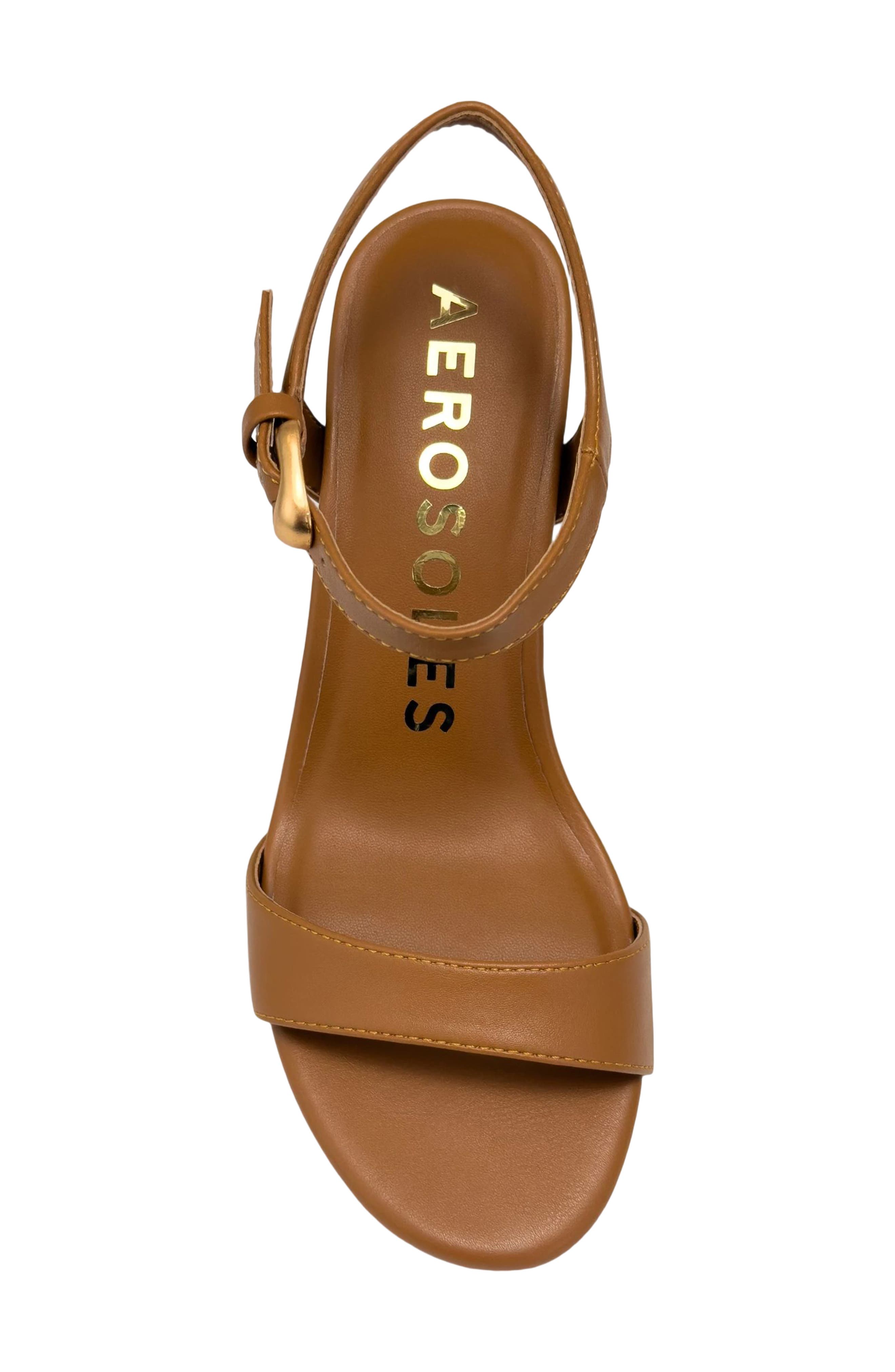 Aerosoles Divia Ankle Strap Sandal, Alternate, color, Tan Fx Nappa