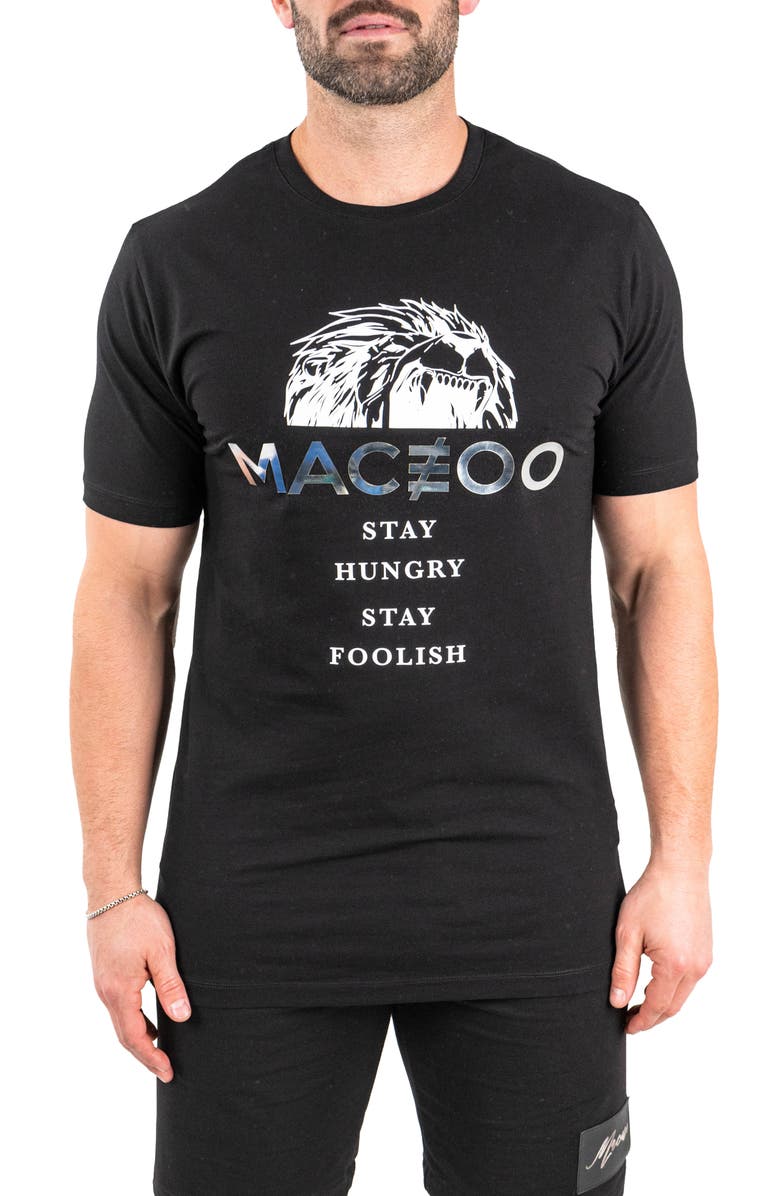 Maceoo Hungry Lion Cotton Graphic T-Shirt, Main, color,