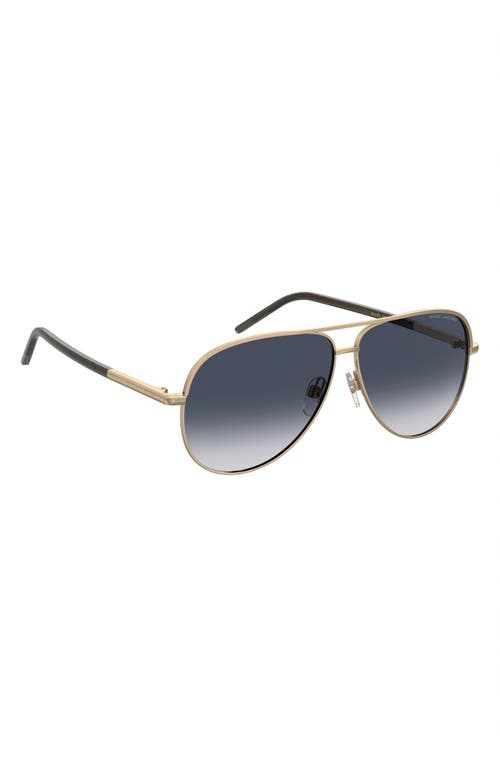 Marc Jacobs 61mm Gradient Pilot Sunglasses In Gold/dark Blue Sf