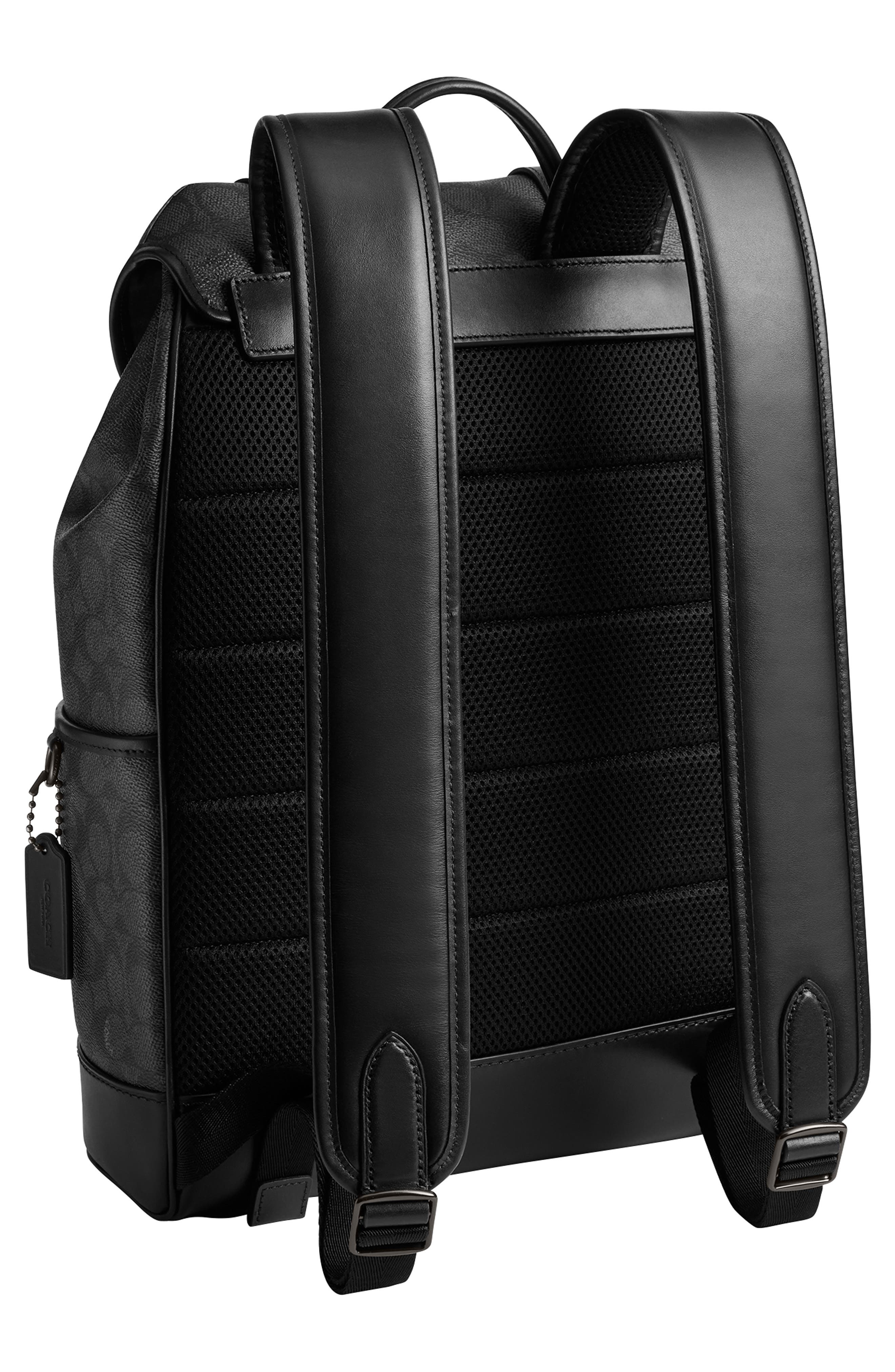 COACH League Signature Canvas Backpack, Alternate, color, Charcoal Signature