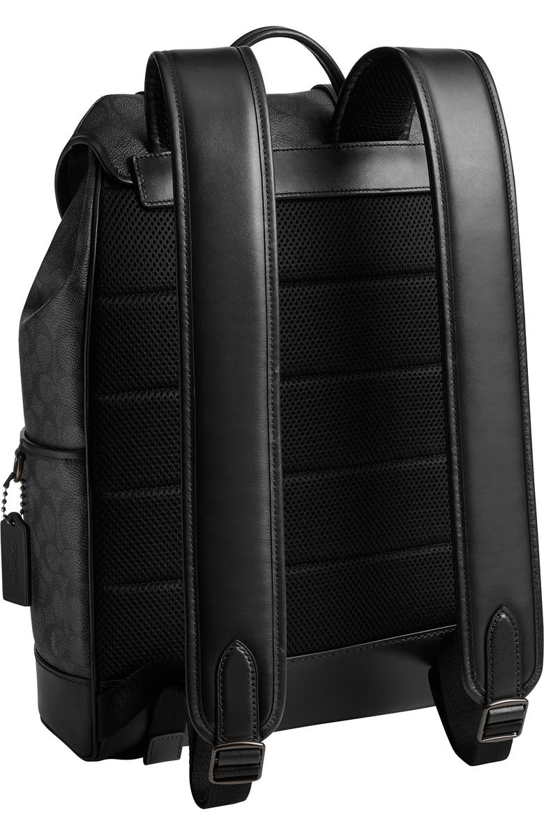 COACH League Signature Canvas Backpack, Alternate, color, Charcoal Signature