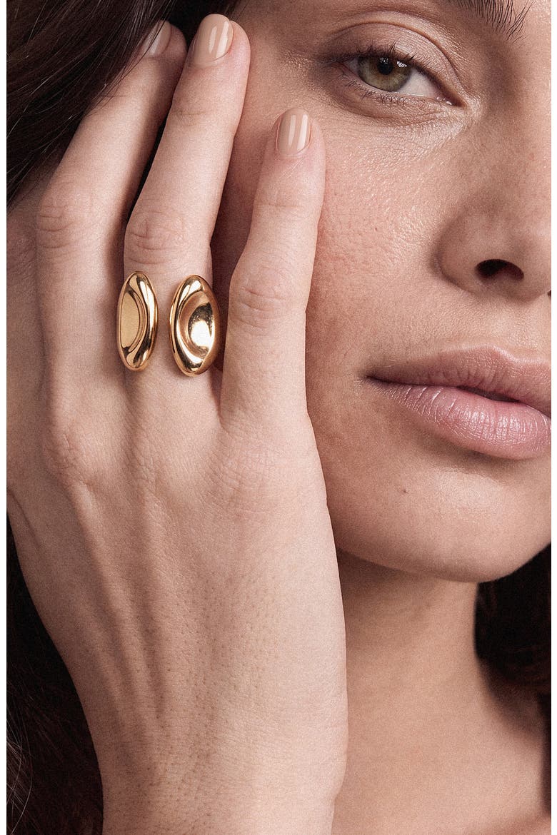 Open Abstract Ring, Alternate, color, GOLD