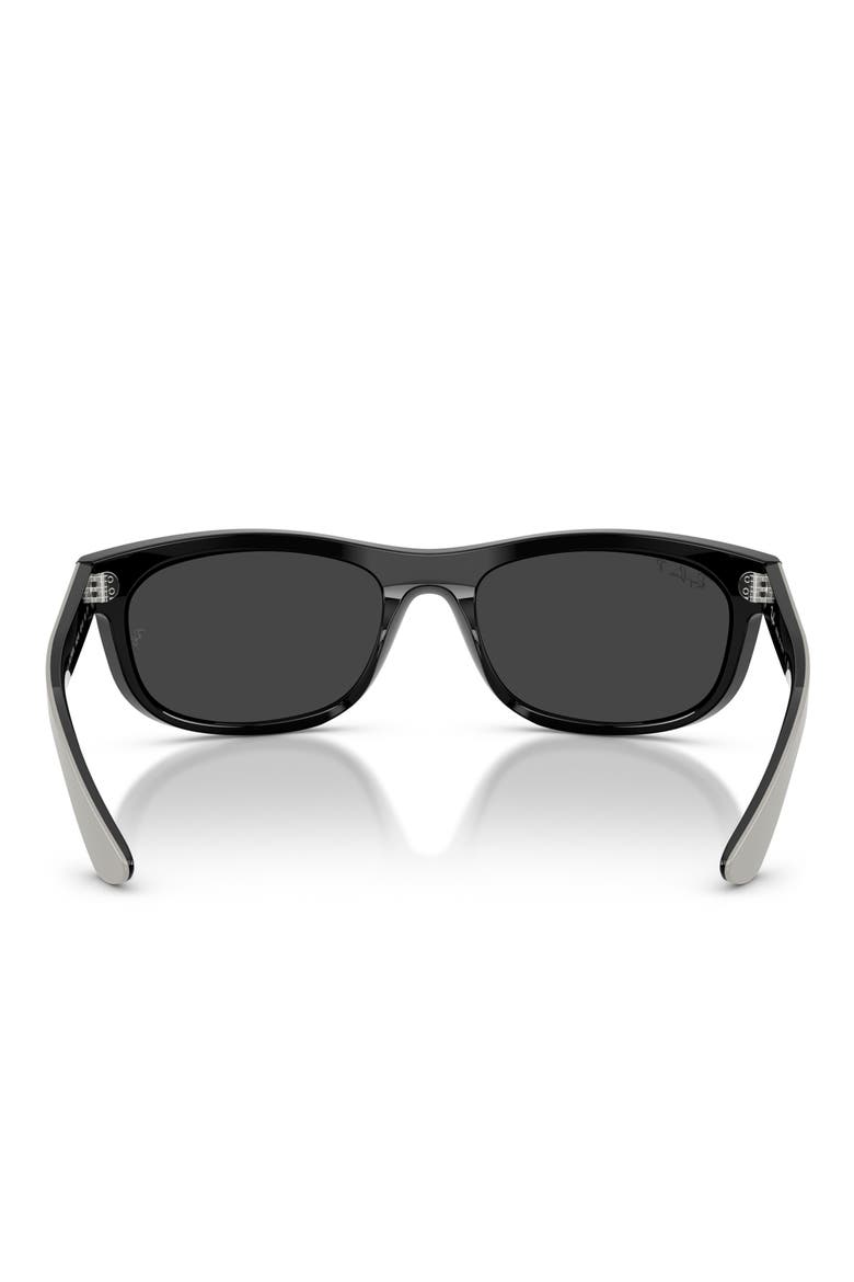 62mm Balorama Polarized Rectangle Sunglasses, Alternate, color, GREY ON BLACK / POLAR BLACK