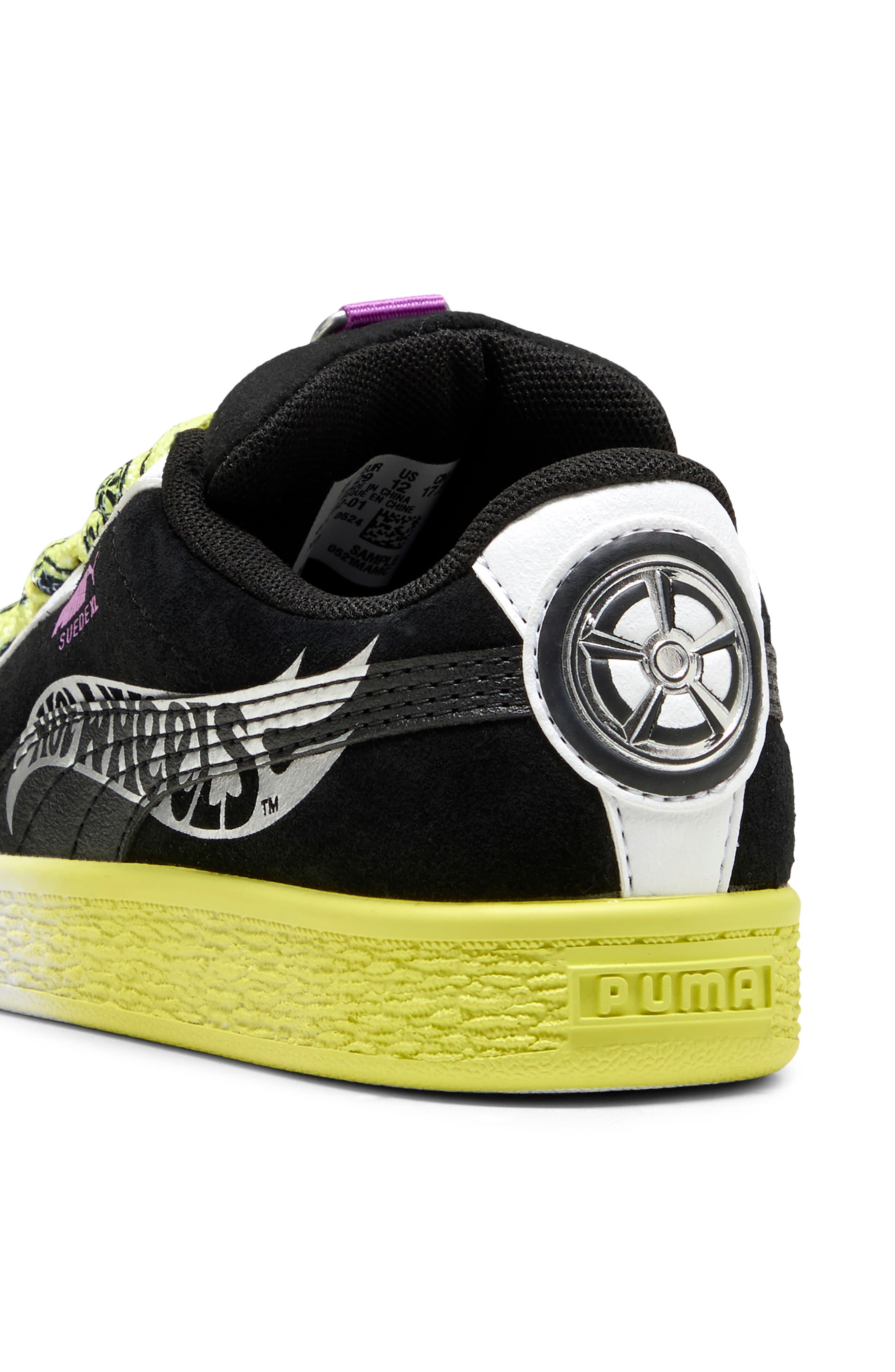 PUMA Kids' Hot Wheels Suede XL Sneaker, Alternate, color, Black