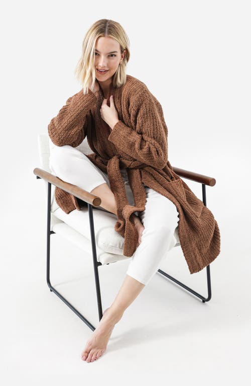 Sunday Citizen Snug Rib Cardigan Robe In Brown
