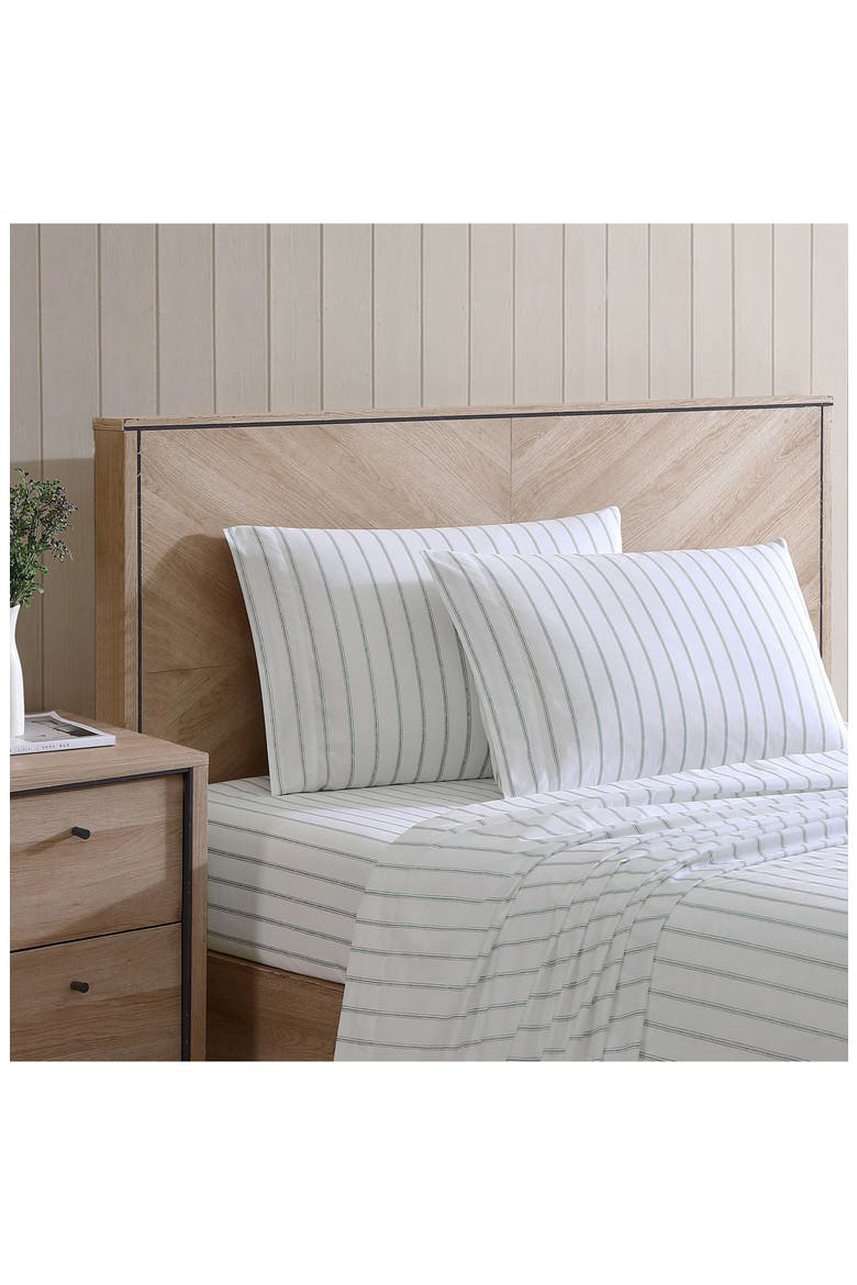 Trenton Stripe 200 Thread Count Cotton Percale Sheet Set, Alternate, color, LT-PASTEL GREEN