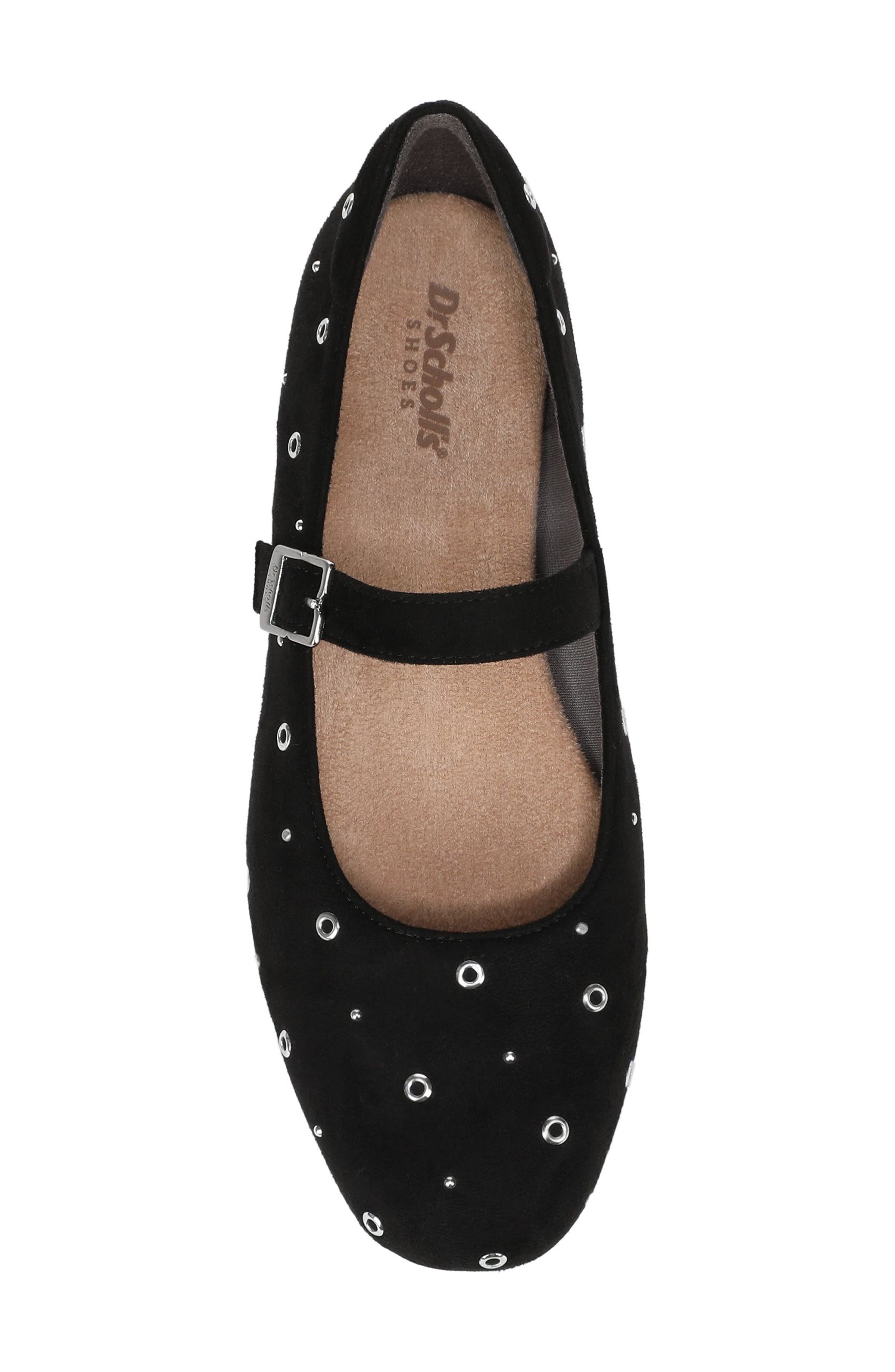Wexley Studded Mary Jane Flat, Alternate, color, BLACK MICROFIBER