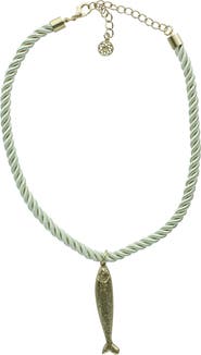 OLIVIA WELLES Gone Fishing Pendant Necklace