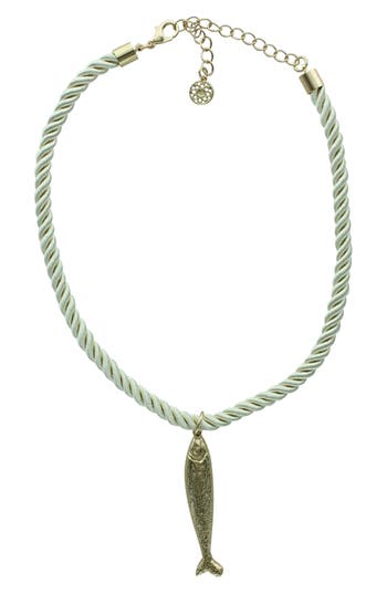 Olivia Welles Gone Fishing Pendant Necklace In Green