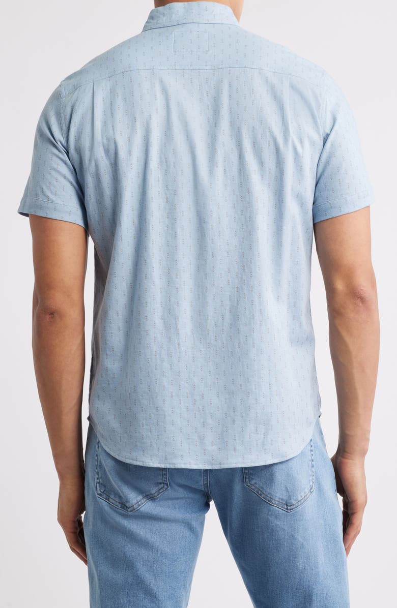 Rails Carson Short Sleeve Stretch Linen Blend Button-Up Shirt, Alternate, color, Arrow Dot Waterfall