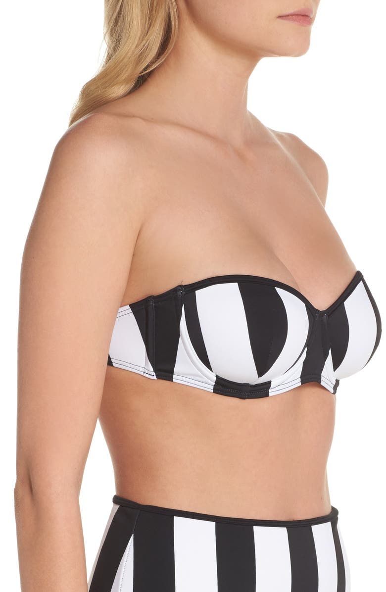 Ted Baker London Monochrome Stripe Underwire Bikini Top, Alternate, color, 