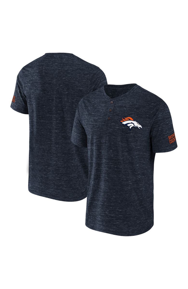 NFL X DARIUS RUCKER Men's NFL x Darius Rucker Collection by Fanatics Navy Denver Broncos Slub Henley T-Shirt, Main, color, 