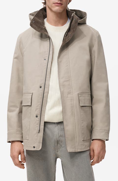 Twill Parka with Removable Hood