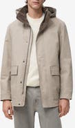 MANGO Twill Parka with Removable Hood