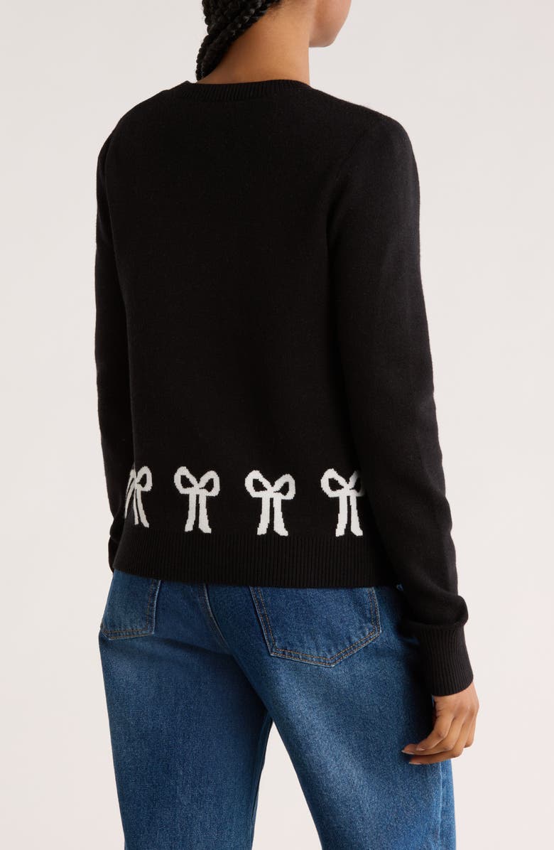 Vigoss Bows Cardigan, Alternate, color, Black