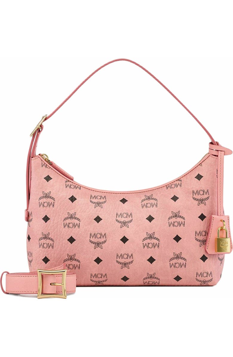 MCM Aren Hobo in Visetos, Main, color, Pink
