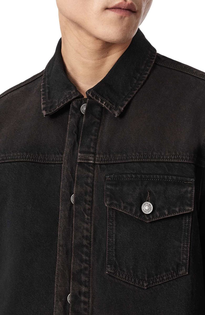 AllSaints Roth Denim Jacket, Alternate, color, Overdyed Brown