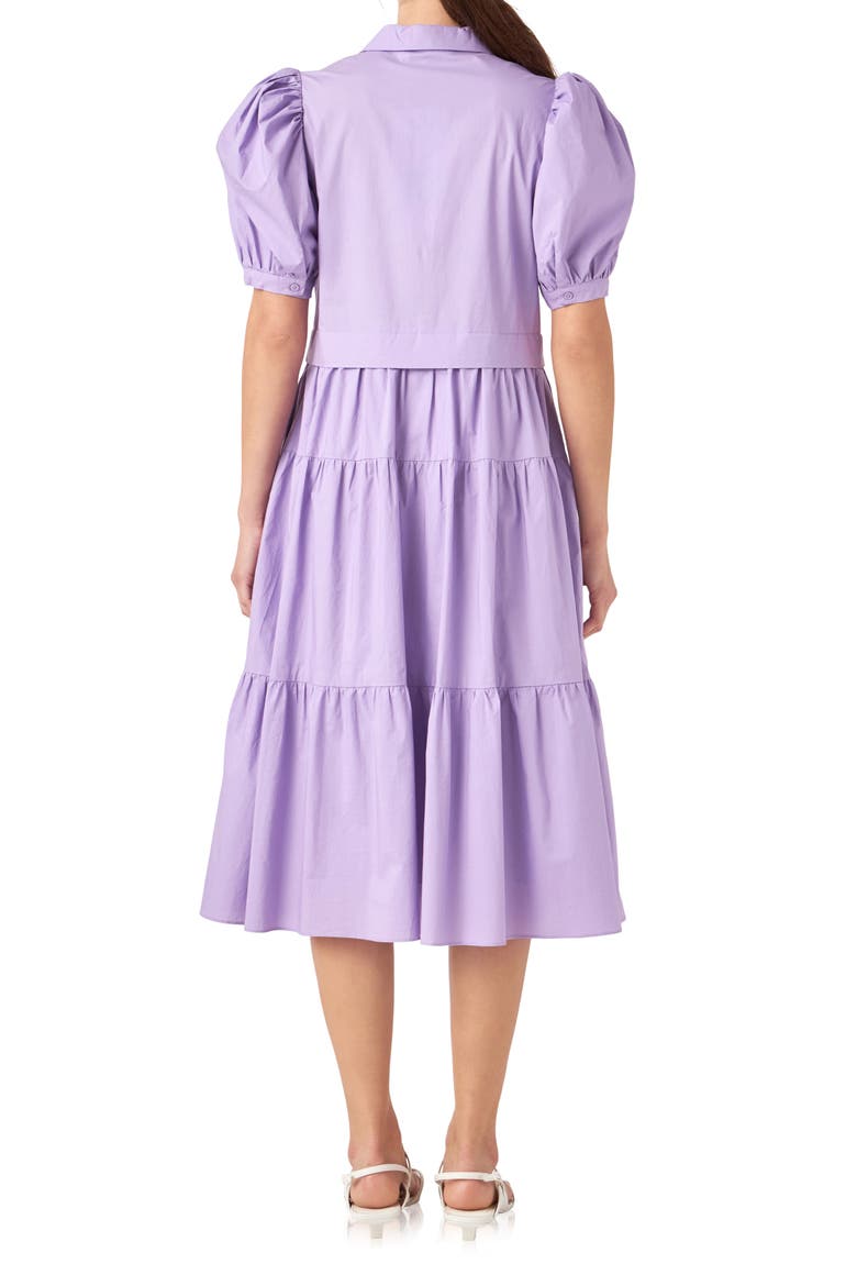 Puff Sleeve Shirtdress, Alternate, color, PURPLE