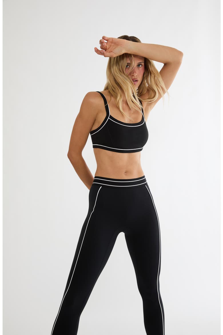 Tierney Contrast Trim Ankle Leggings, Alternate, color, NOIR FROST