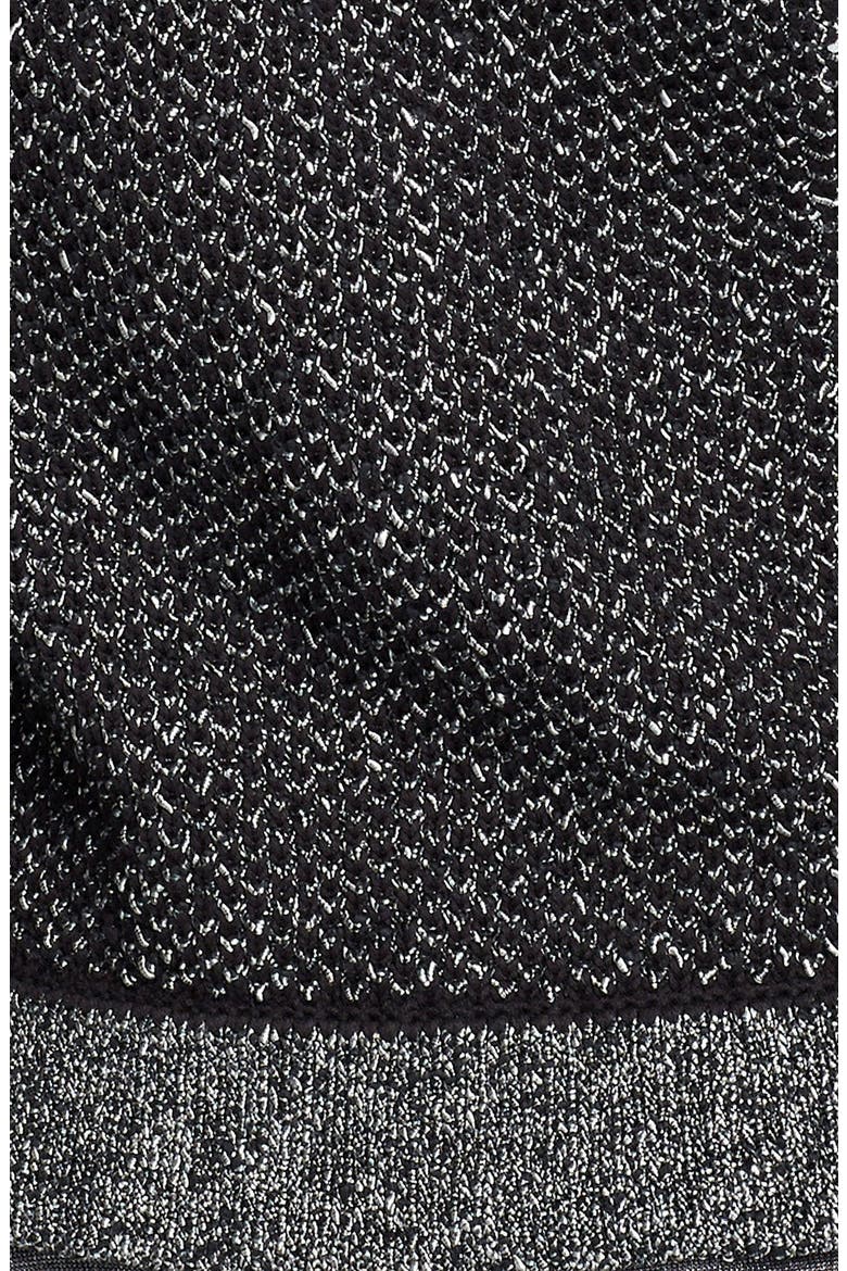 'Melinda' Metallic Knit Biker Jacket, Alternate, color, BLACK