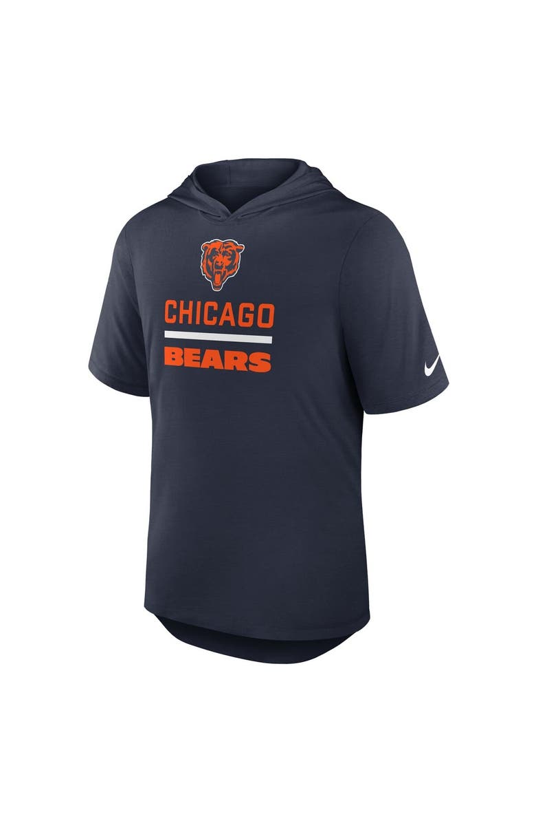 Nike Men's Nike Navy Chicago Bears Lockup Tri-Blend Hoodie T-Shirt, Alternate, color, Navy