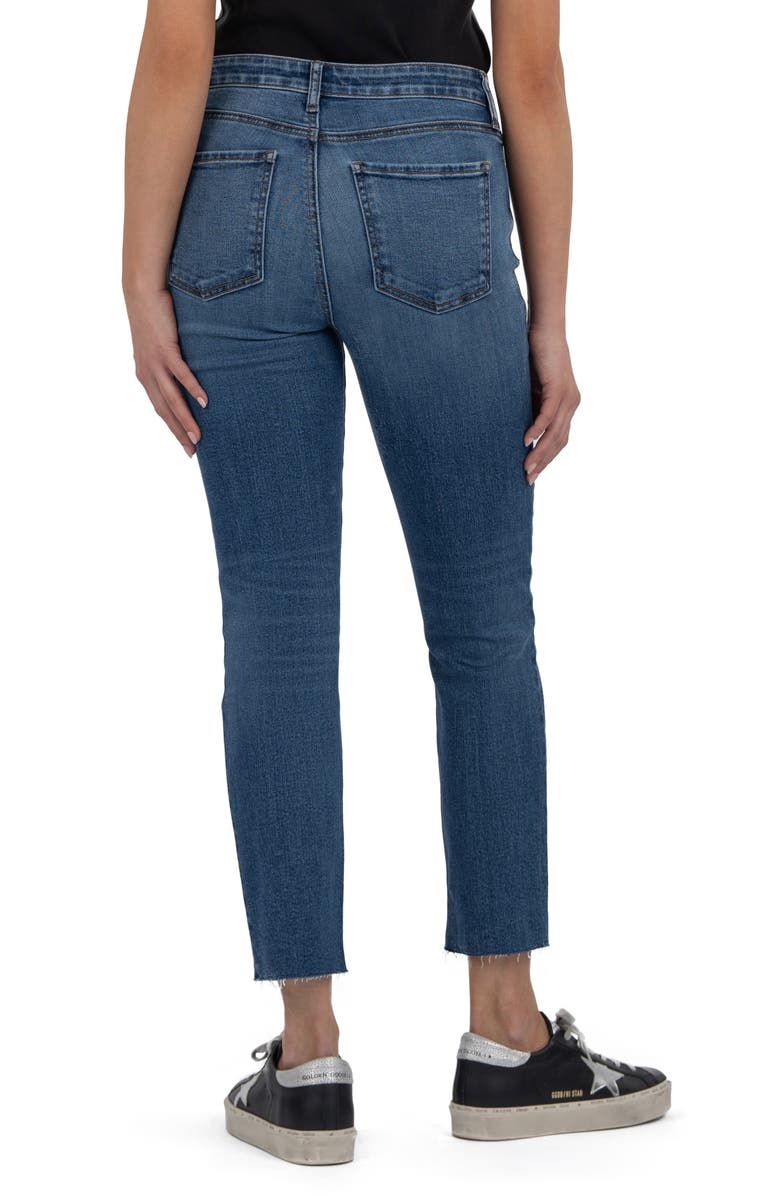 KUT from the Kloth Reese High Waist Raw Hem Ankle Straight Leg Jeans, Alternate, color, Leadership