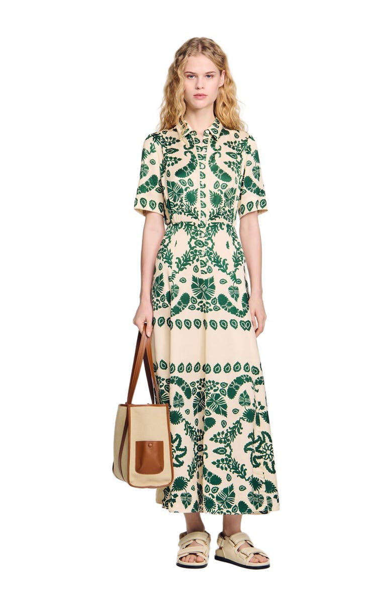 SANDRO Floral print maxi dress, Alternate, color,