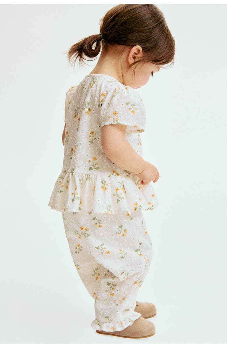 H&M 2-piece Broderie Anglaise Set, Alternate, color, White/Floral