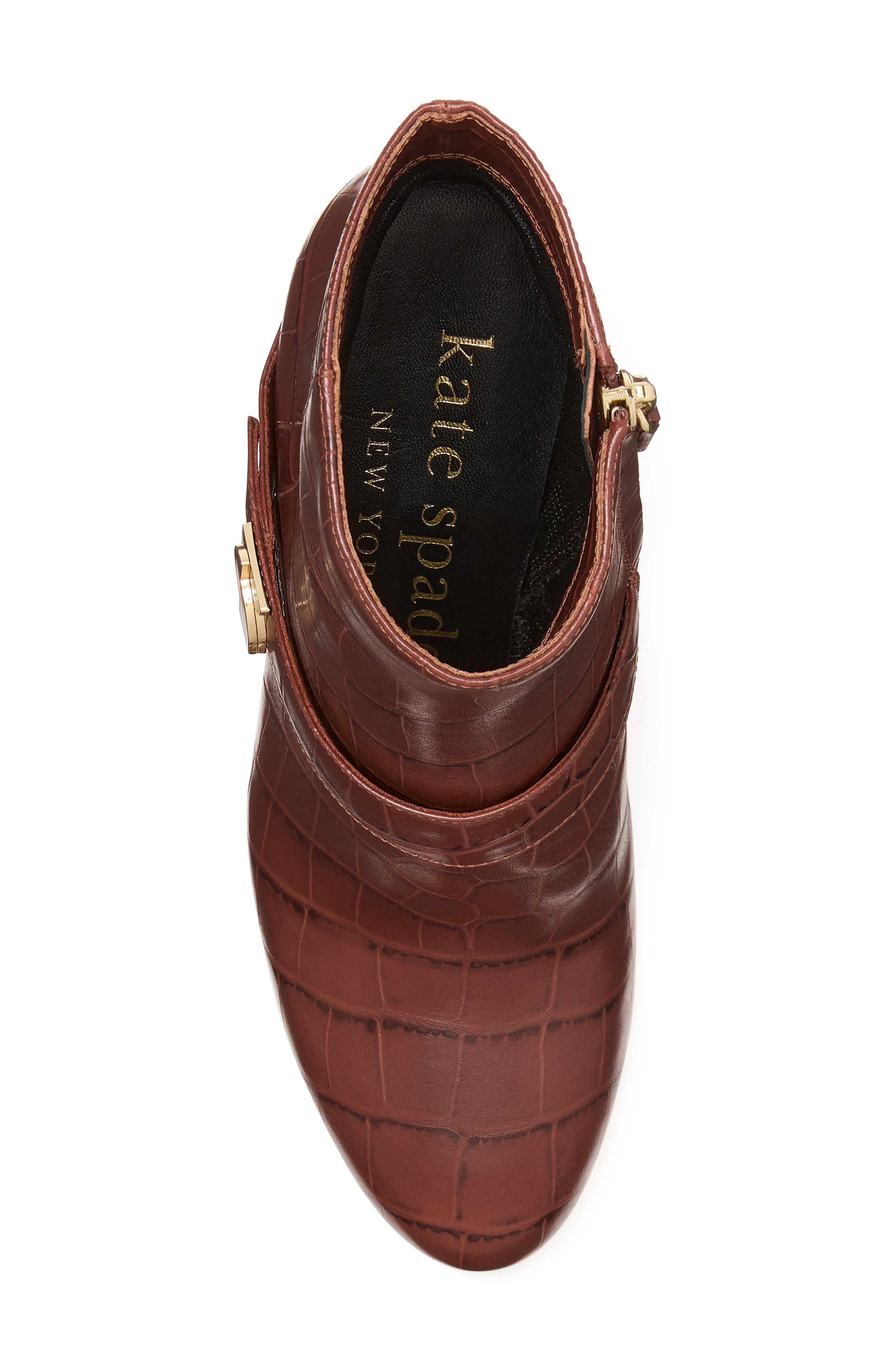 Kate Spade New York dakota croc embossed bootie, Alternate, color, 