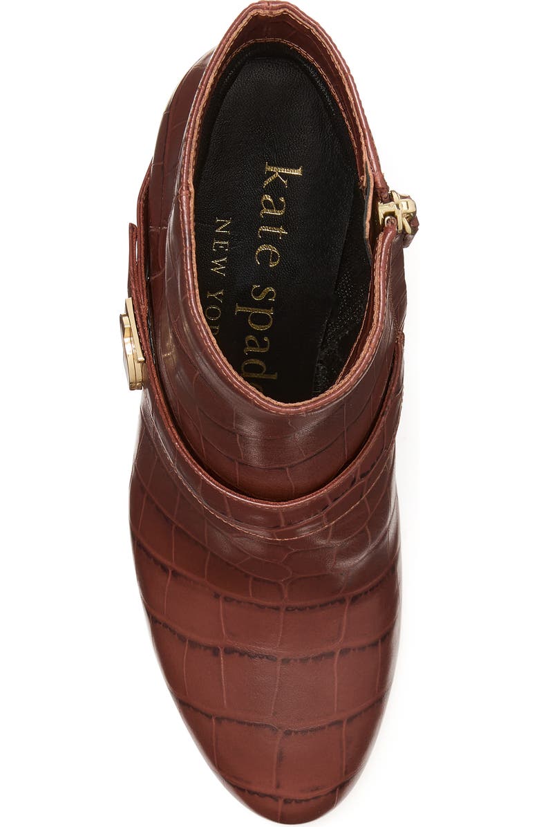 Kate Spade New York dakota croc embossed bootie, Alternate, color,