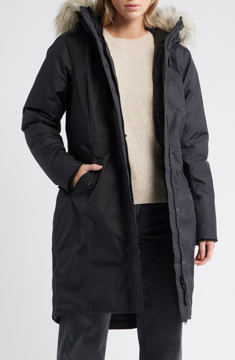 Helly Hansen Vega Waterproof Insulated Parka with Faux Fur Trim, Alternate, color, Black