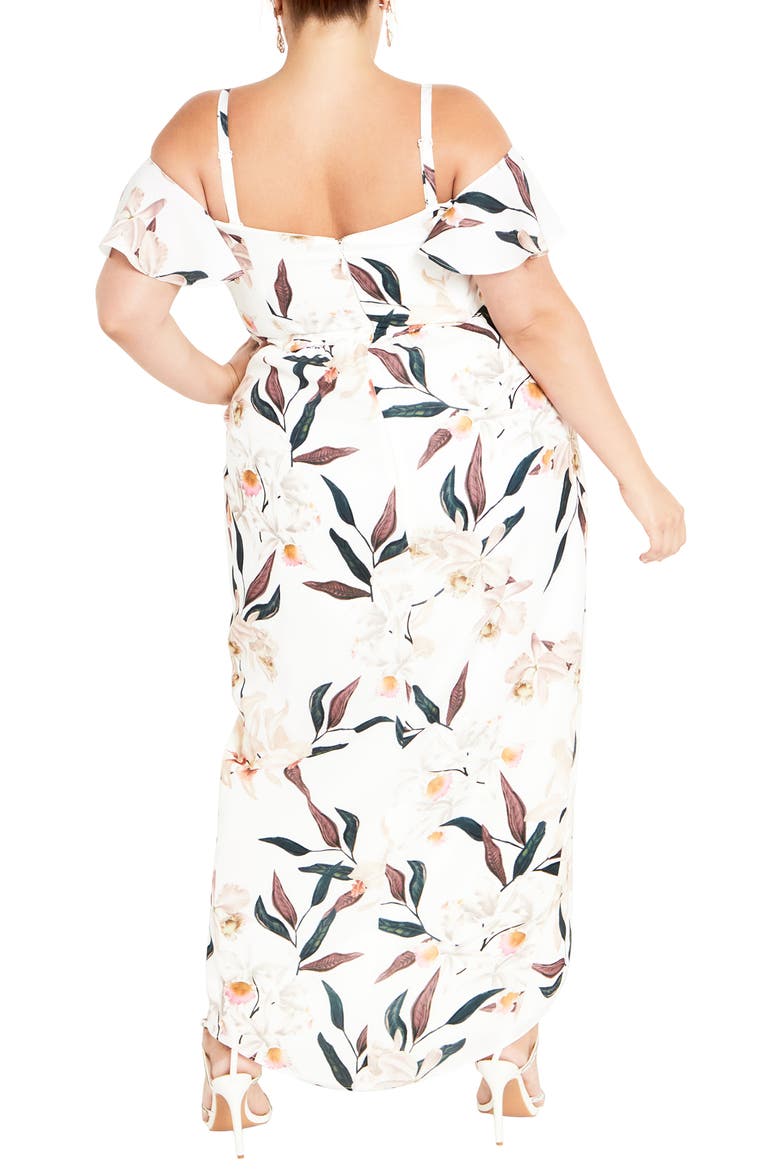 Orchid Cold Shoulder Tulip Hem Dress, Alternate, color, SWEET ORCHID