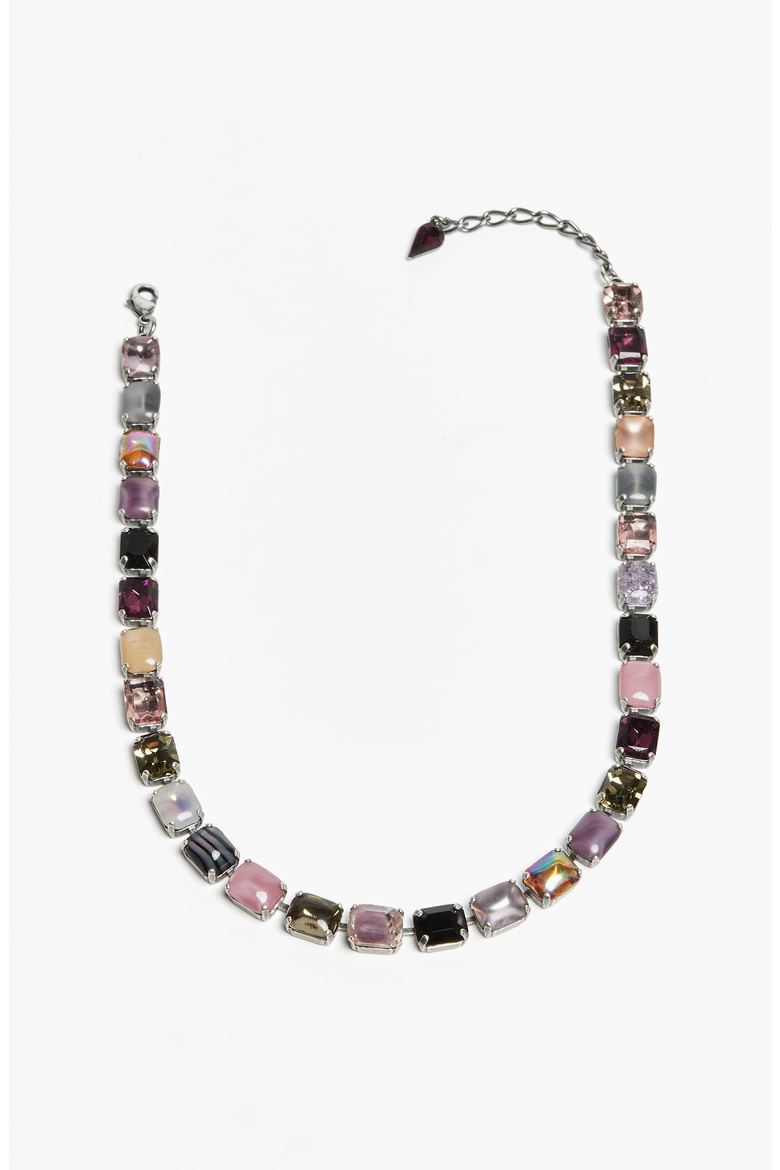 Baguette Layering Choker, Main, color, Silver