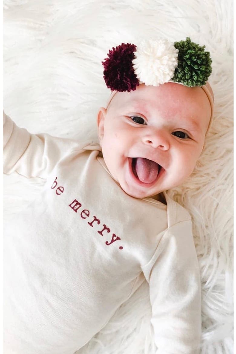Be Merry Organic Cotton Bodysuit, Alternate, color, NATURAL