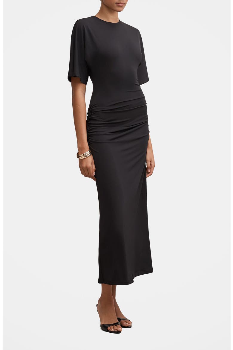 Colbie Jersey Midi Dress, Alternate, color, BLACK