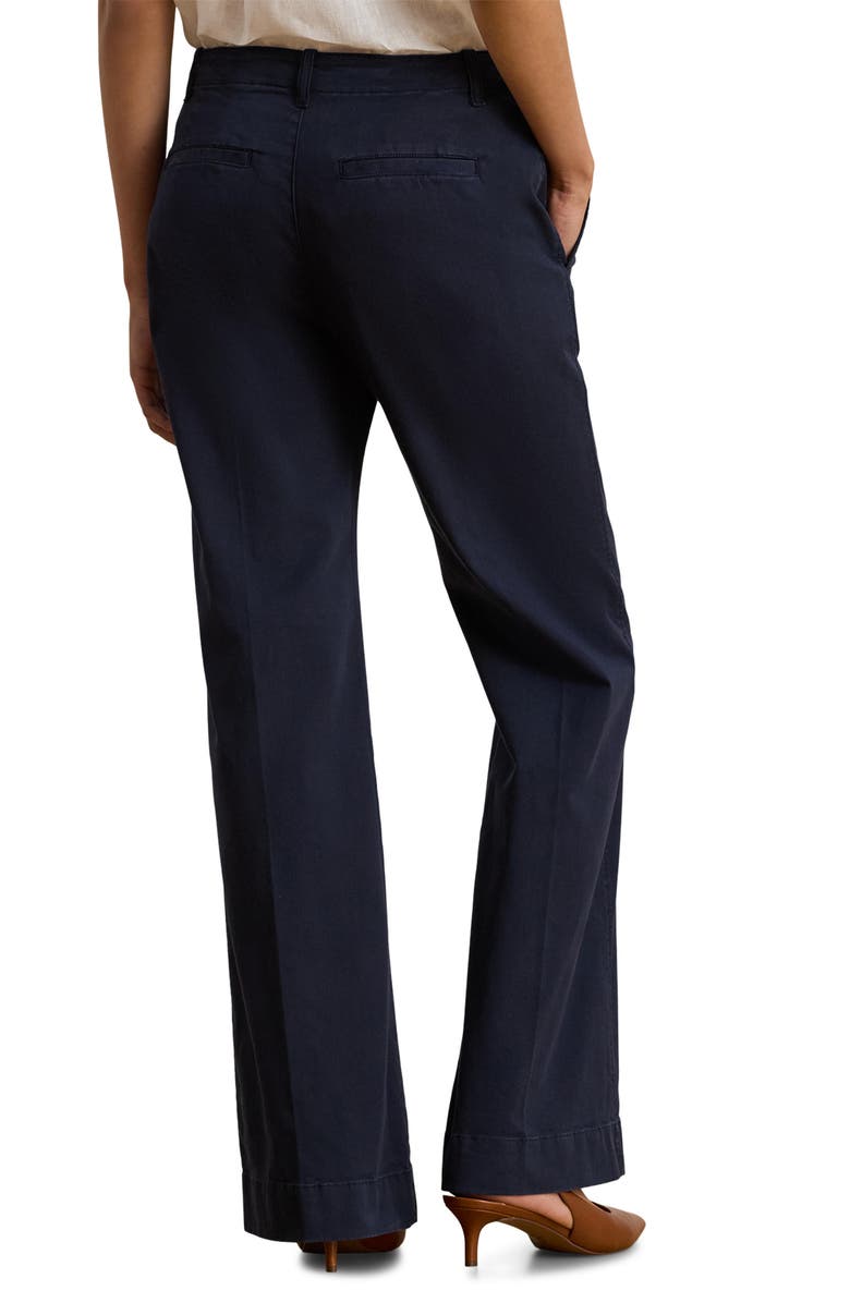 Lauren Ralph Lauren Kendis Stretch Cotton Flare Leg Pants, Alternate, color, Lauren Navy