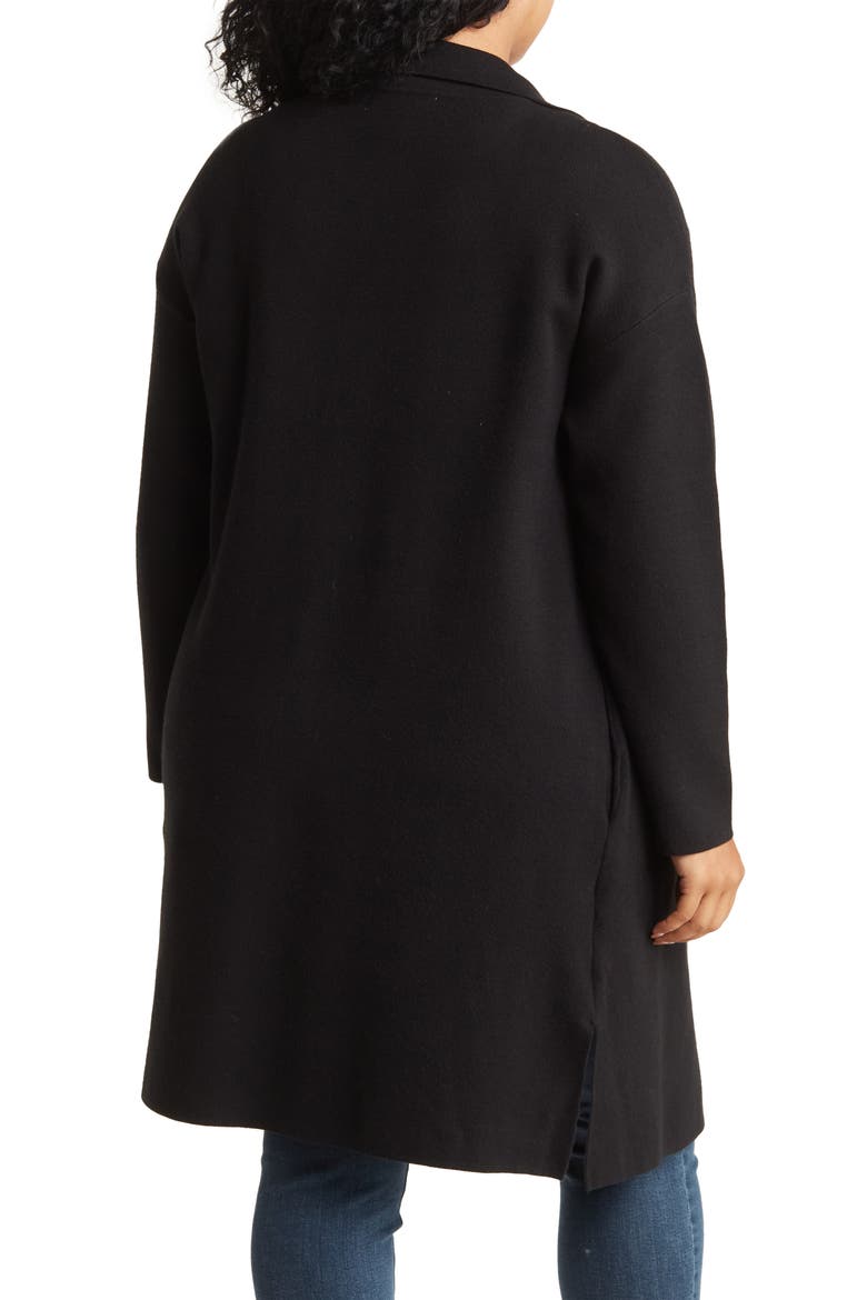 Lola Notch Collar Tunic Cardigan, Alternate, color, BLACK