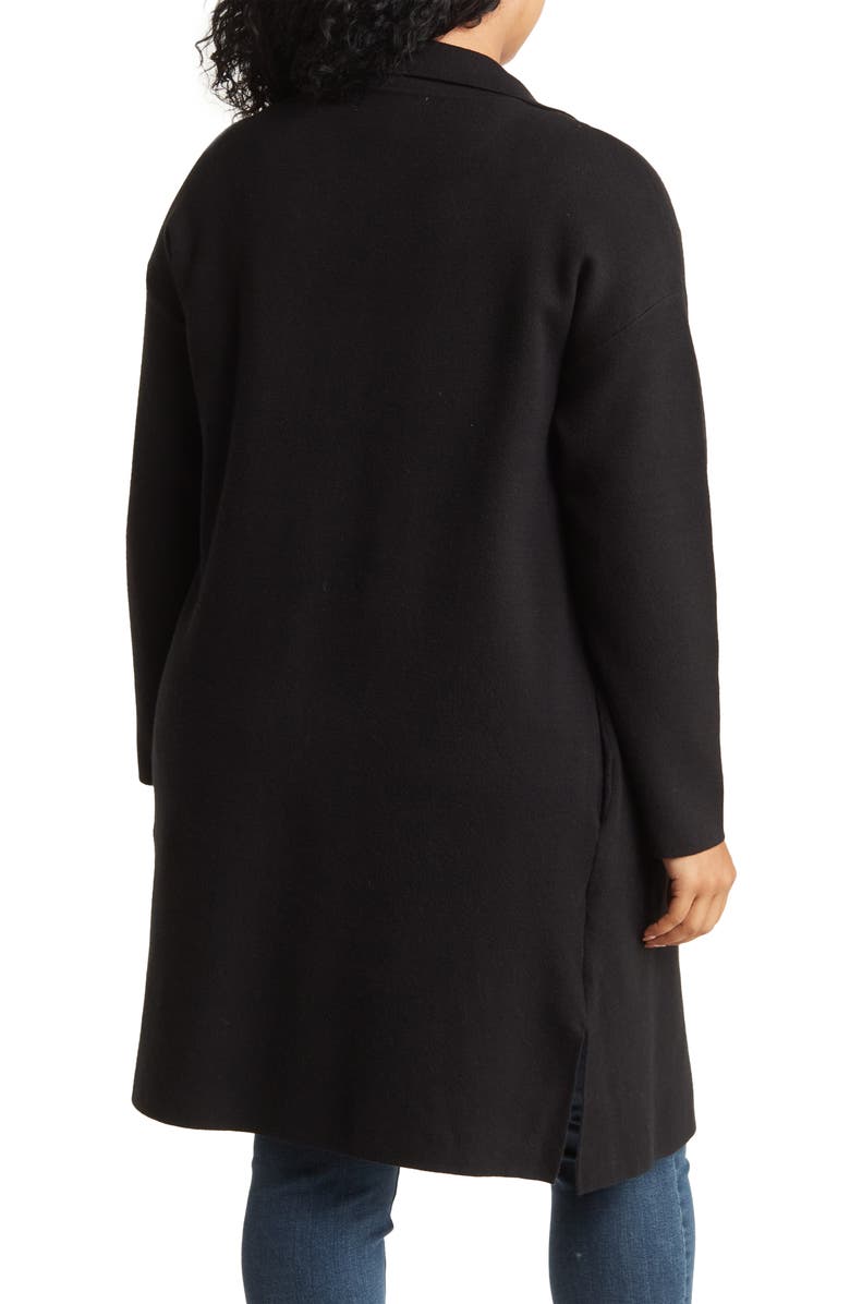 BY DESIGN Lola Notch Collar Tunic Cardigan, Alternate, color, Black