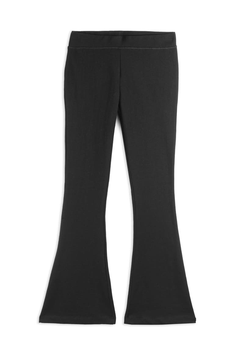 Organic Cotton Solid Flare Leggings, Main, color, Black