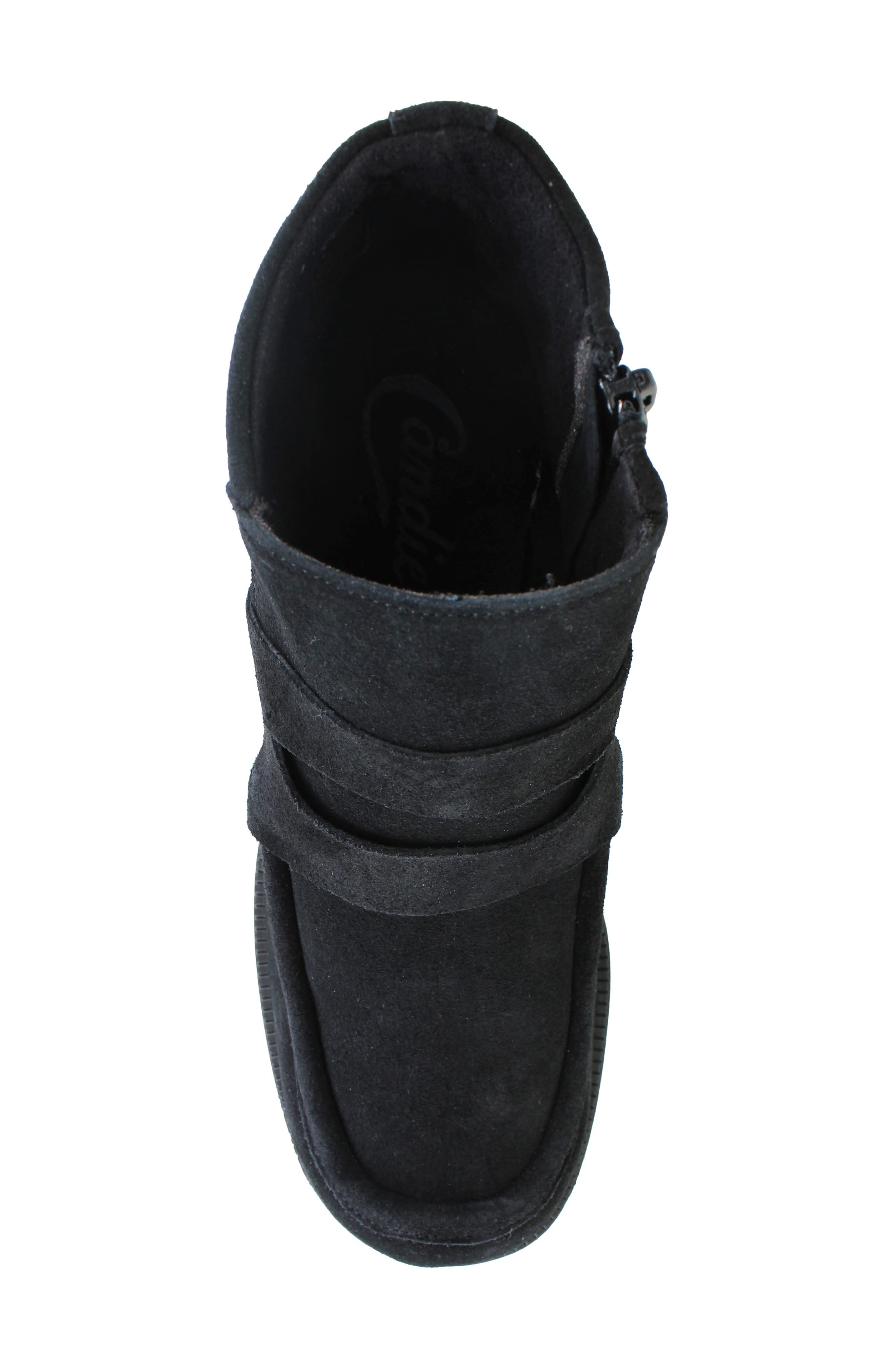 Candie's Bertina Water Resistant Platform Bootie, Alternate, color, Black Suede