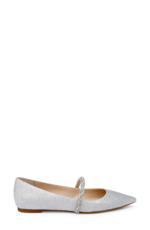 Jewel Badgley Mischka Vana Pointed Toe Flat In Silver