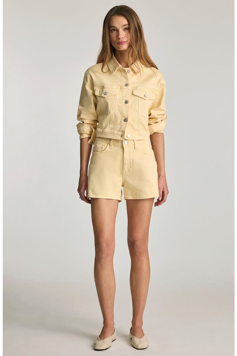Heidi High Waist Denim Shorts, Alternate, color, FADED LEMON DENIM