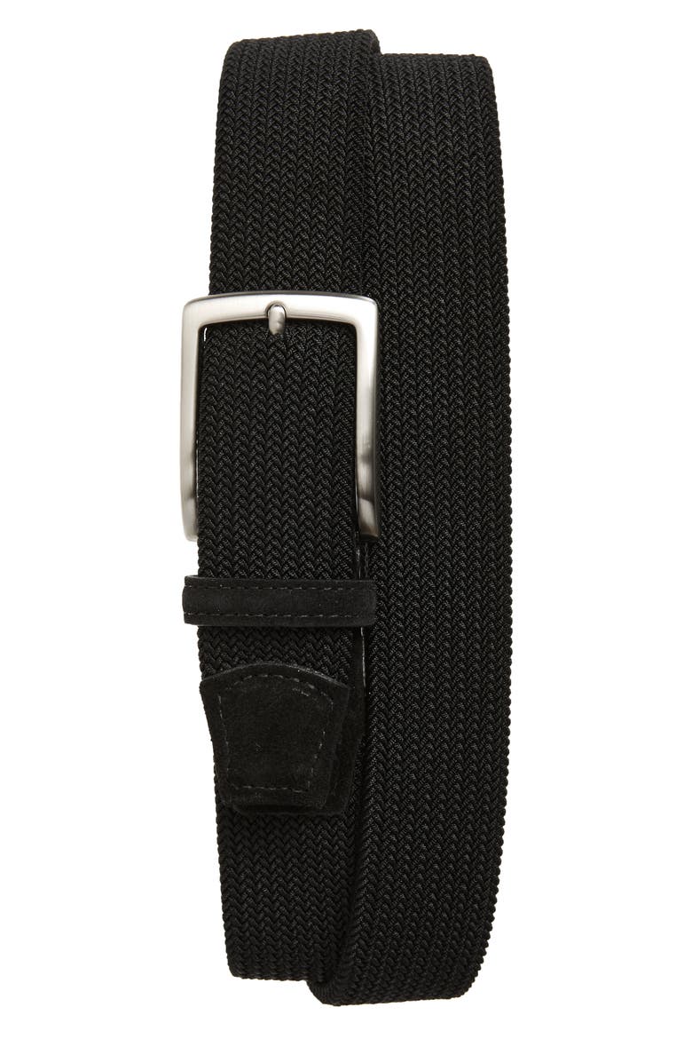 Woven Stretch Belt, Main, color, BLACK