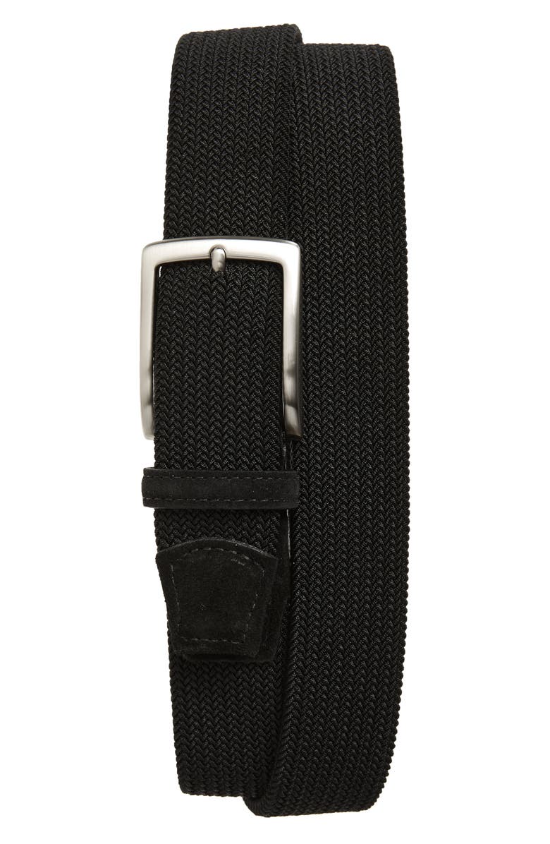 Torino Woven Stretch Belt, Main, color, Black