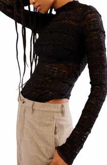 Free People Angelina Floral Lace Detail Bodysuit