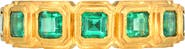Darius Ziggurat Bezel Set Emerald Eternity Band