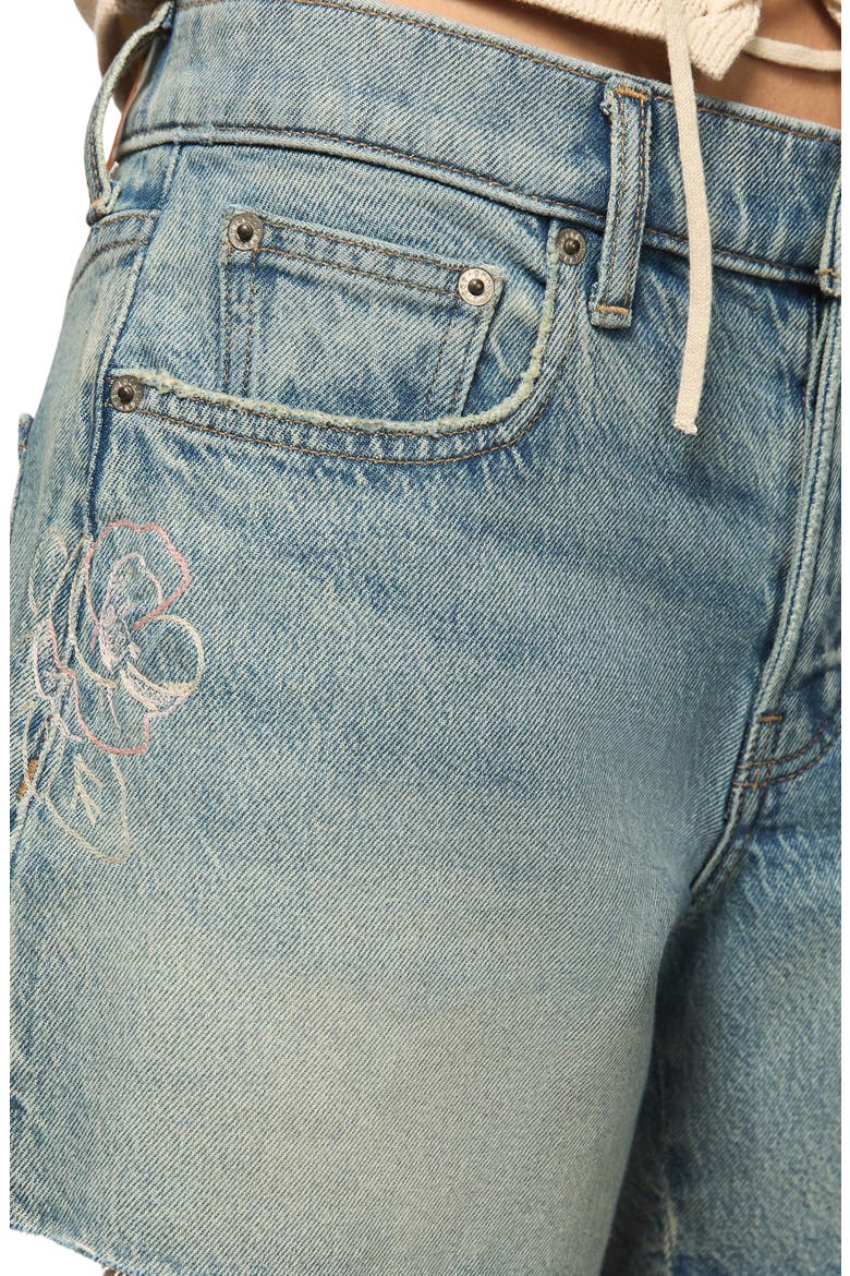 Floral Embroidered Baggy Denim Cutoff Shorts, Alternate, color, HEART THROB WASH