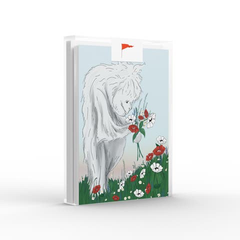 Yeti Picking Flowers Greeting Card Pack Set (8 ct.)