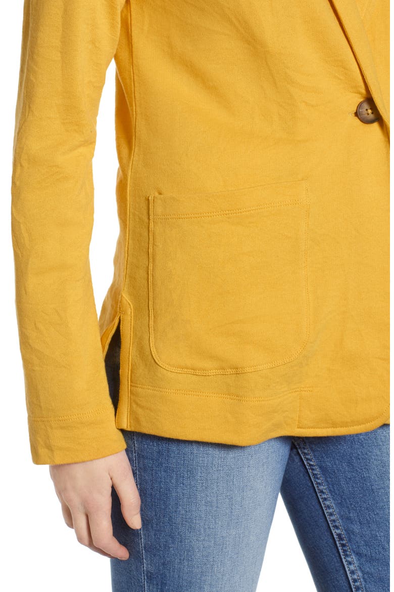 Two Pocket Knit Blazer, Alternate, color, YELLOW WHIP